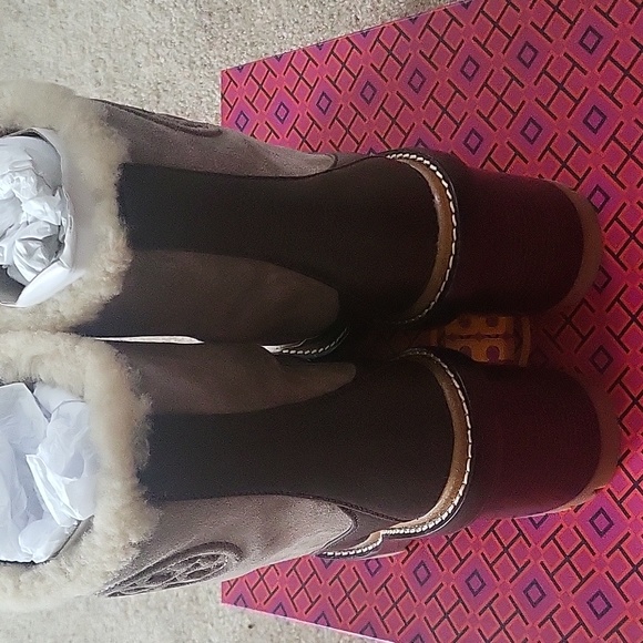Nib! Tory burch Miller 95mm shearling lug sole bootie 7 - Picture 8 of 13